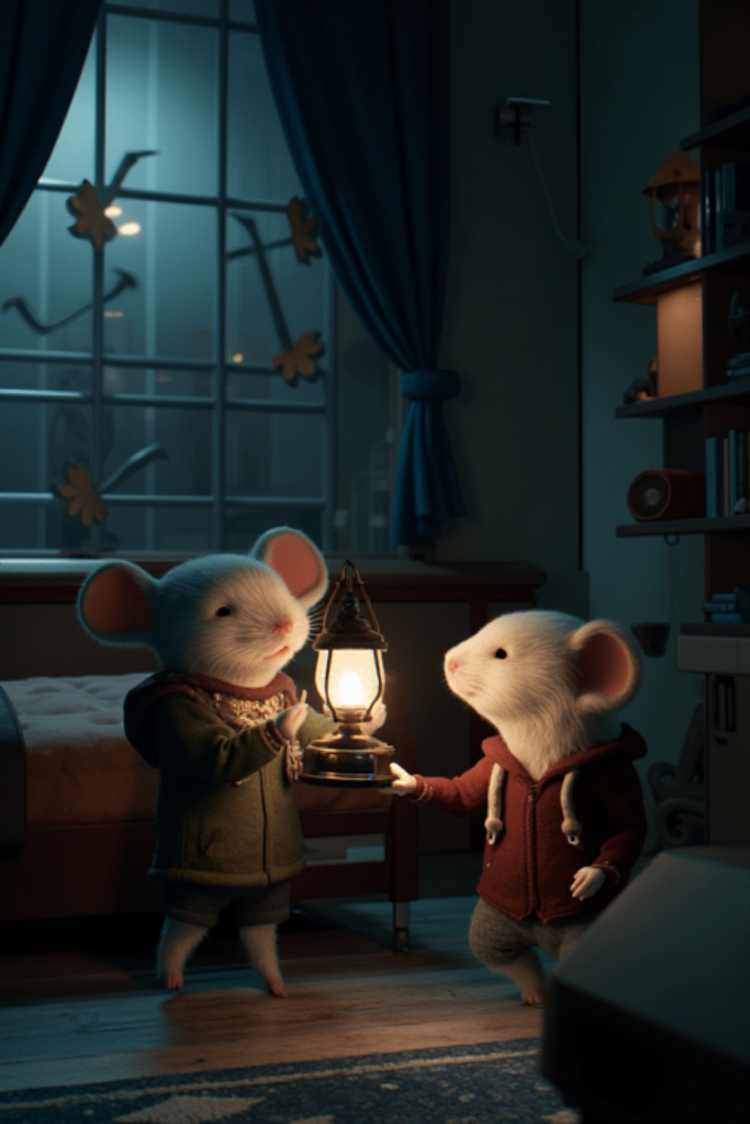 Ratón Pérez visitando a niño para llevarle regalo