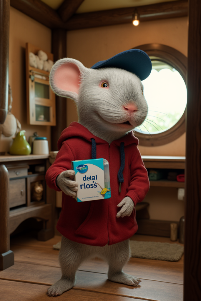 Ratón Pérez sosteniendo un regalo