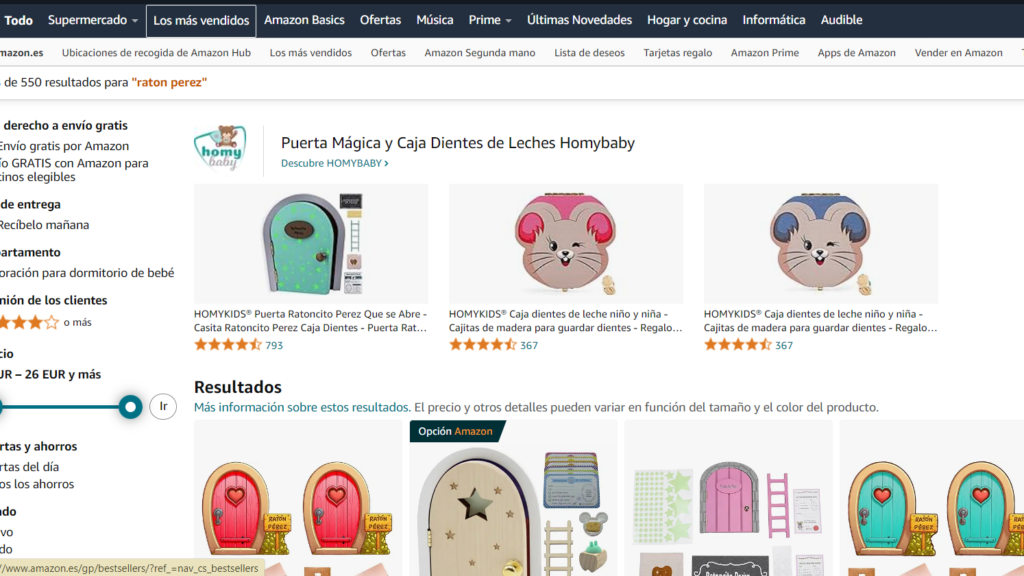 Comprar regalos de Ratón Pérez en Amazon