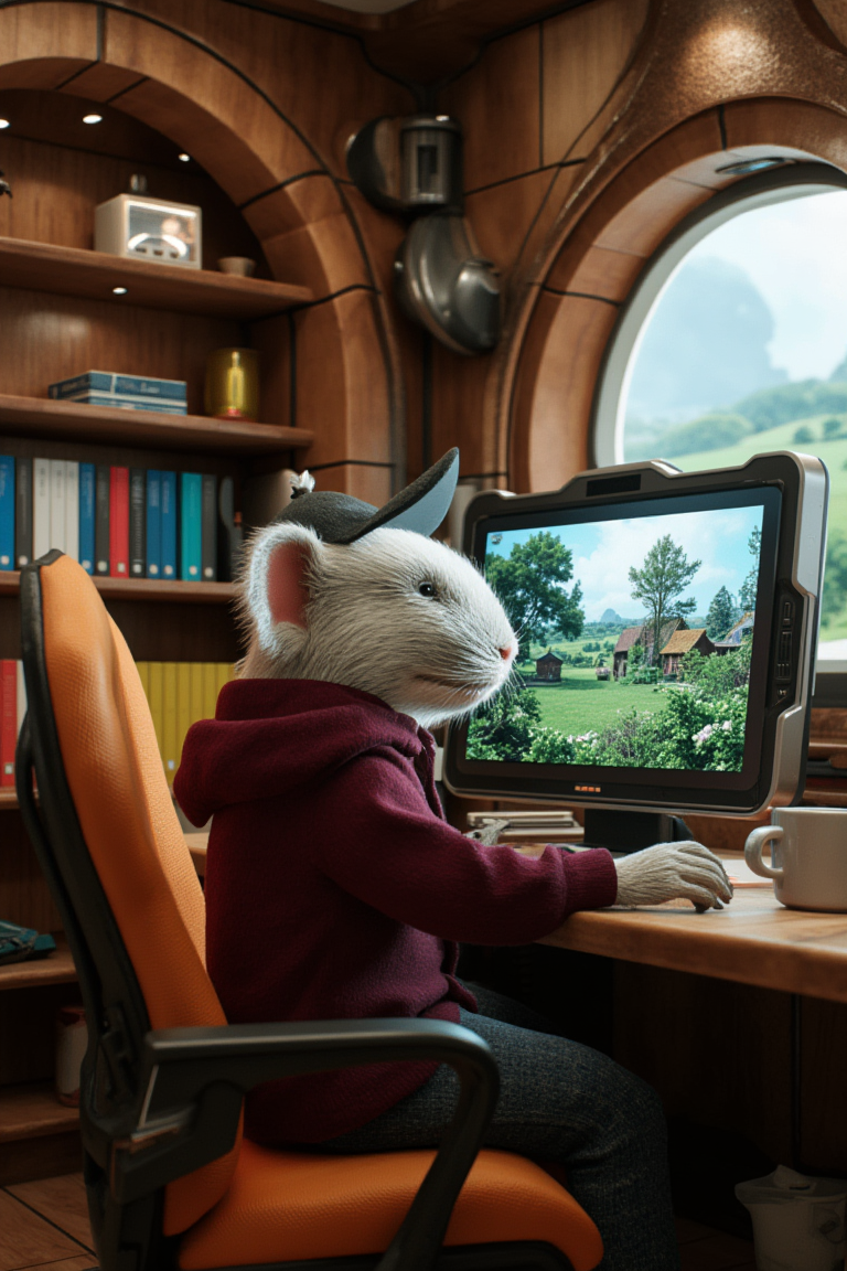 Ratón Pérez haciendo fotomontaje