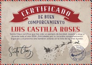 Diploma de buen comportamiento de Santa Claus