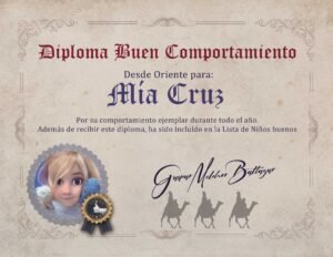 Diploma de buen comportamiento de los Reyes Magos