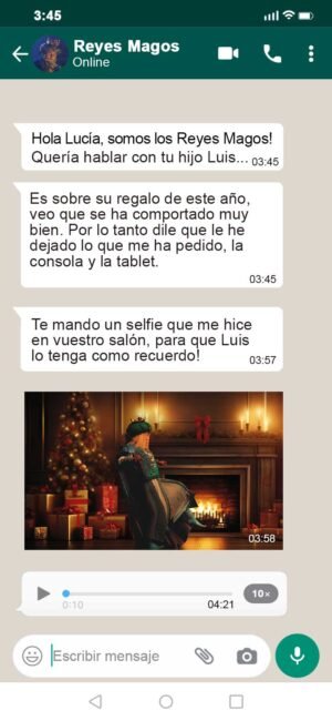 WhatsApp de los Reyes Magos para tu hijo