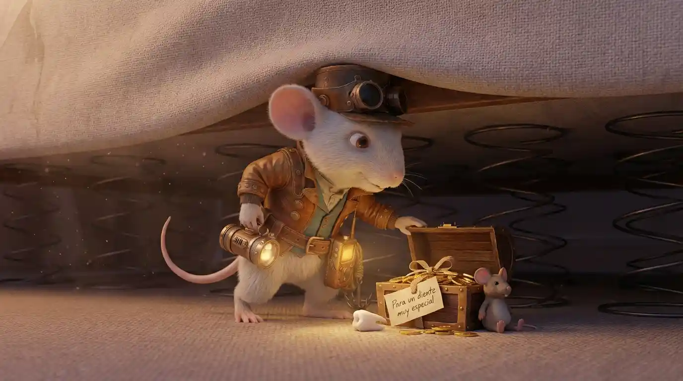 Ilustración del concepto: Que regalar bajo el colchon cuando el raton perez se lleva el diente, vista 04.