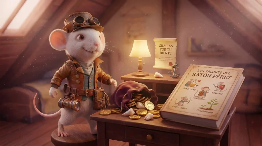 Escena ilustrativa para Que valores trasmitir con la historia del raton perez, versión 05.