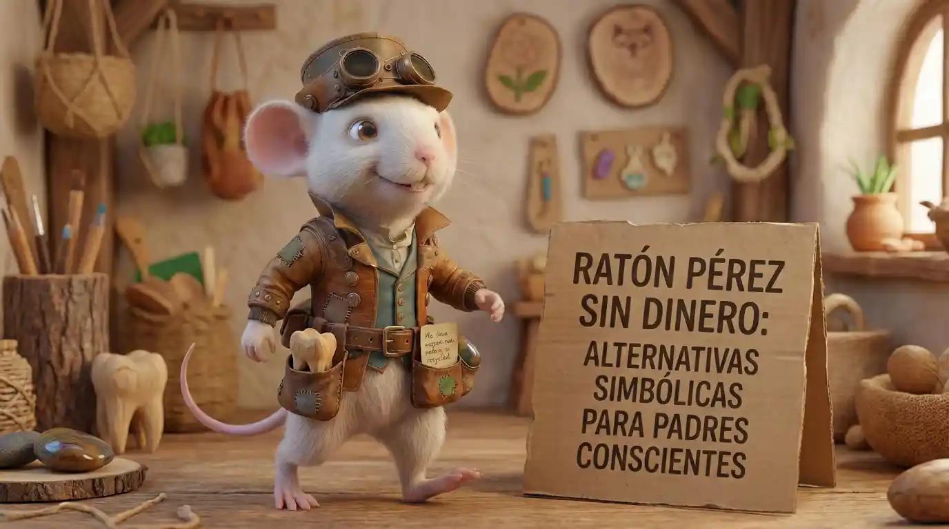 Ilustración del concepto: Raton perez sin dinero alternativas simbolicas para padres conscientes, vista 01.